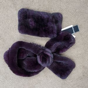 Rex Rabbit Fur Scarf and Headband Set